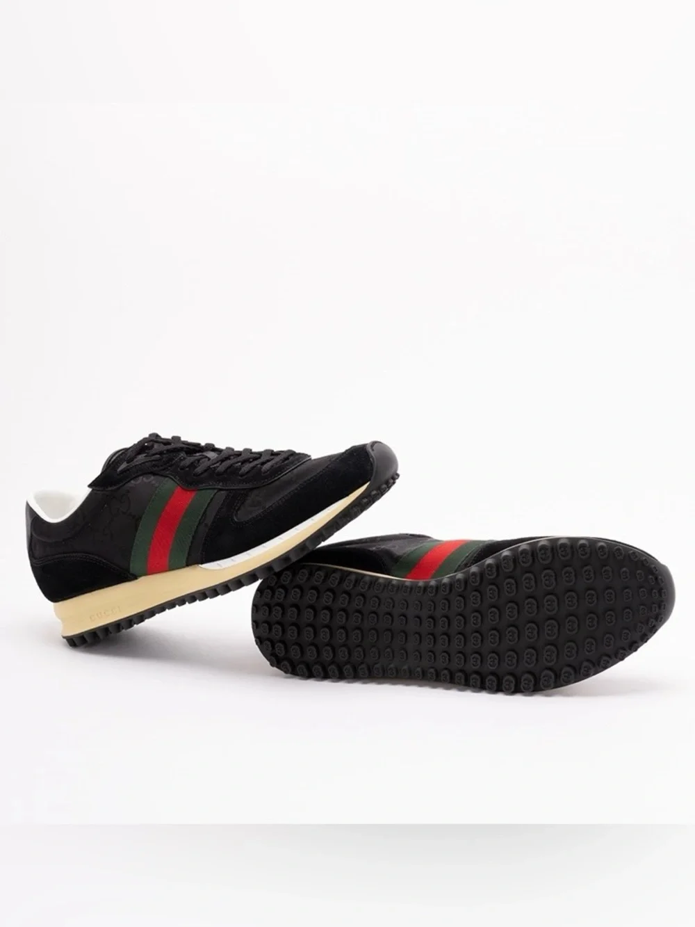 GUCCI Re-Motion Nora Runners web stripe leather sneakers